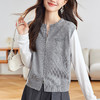 拼接洋气减龄上衣，时尚针织港风毛衣开衫CC-22-2696 商品缩略图3