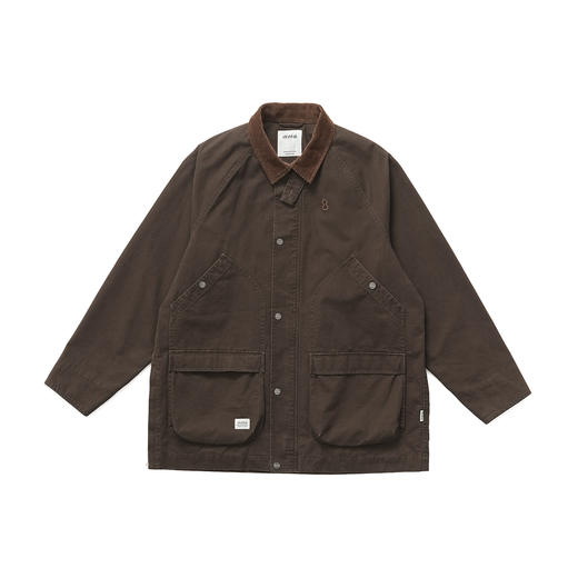 吃茶去chichaqu25全棉洗水做旧翻领夹克宽松复古猎装谷仓工装男女 商品图4