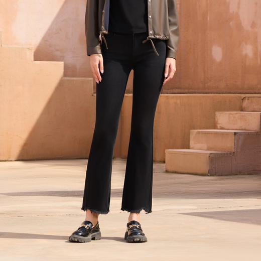 半身缘女裤 春季修身原黑灰牛仔裤261102M30120004 商品图4