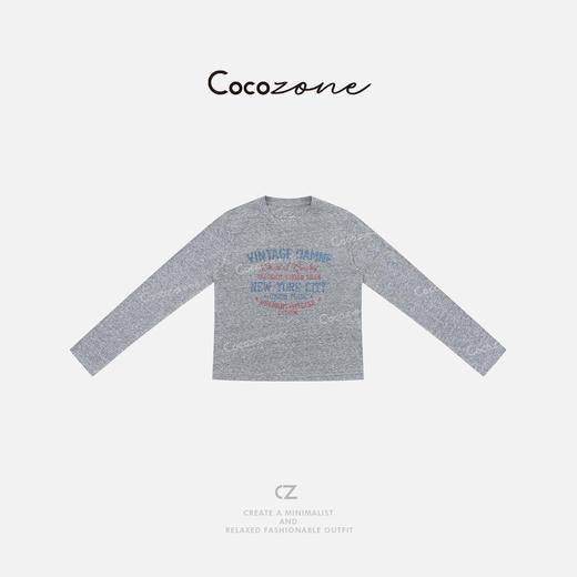 COCO ZONE 刘一一 "美式T"街头风廓形舒适感长袖T恤 CD1A1155 商品图0
