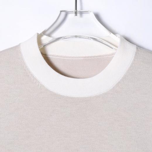 25FK071SDSA男士秋冬新款轻奢痞帅男装简约撞色圆领针织衫宽松百搭毛衣潮 商品图2