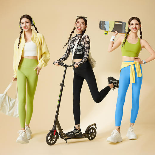 【塑形瑜伽系列】爱帝女士轻运动居家锻炼高弹运动瑜伽服 商品图2