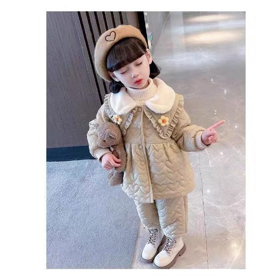 【孤品捡漏】（两件套）G202女童秋冬加绒厚款棉服两件套上衣➕裤-喜出 商品图2