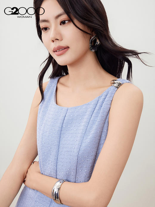 G2000【粗花呢/商场新款】女装FW25舒适优雅气质无袖中裙连衣裙56232196 商品图2