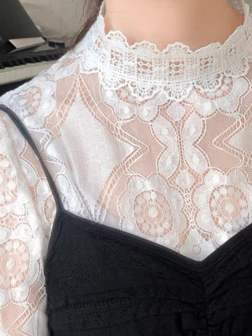 【孤品捡漏】G218白色蕾丝单件上衣-喜出 商品图2