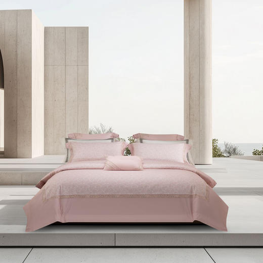 自然醒140支长绒棉磨毛高端绣花四件套100%全棉刺绣被套罩纯棉床单轻奢床上用品4四季GDS 商品图1