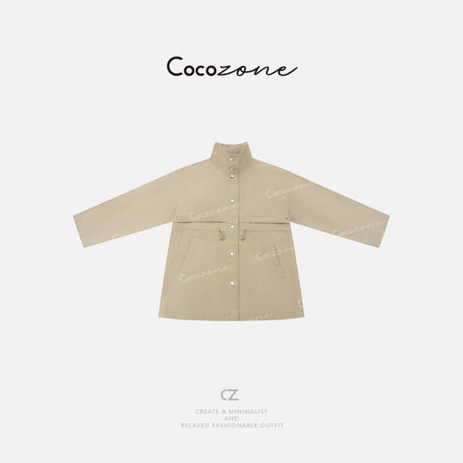 COCO ZONE 刘一一“山系风衣”100棉立领腰部抽绳外套 CD1A1050 商品图5