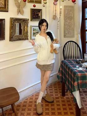 【孤品捡漏】G185米色麻花针织开衫-喜出