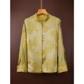 OPH XZ616桑蚕丝新中式立领真丝提花外套