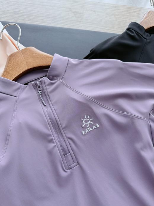 点此购买 凯乐石女士半拉链吸湿排汗保暖户外攀登登山长袖T恤衫 bk 328913 商品图12