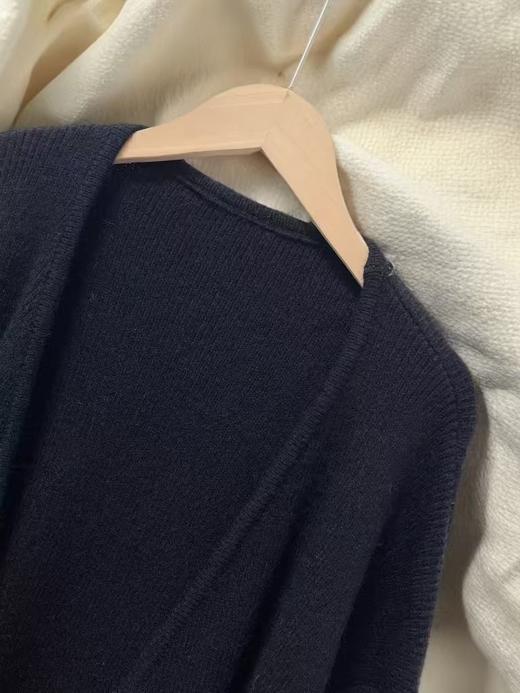 【孤品捡漏】G205纯黑色简约开领针织开衫--喜出 商品图1