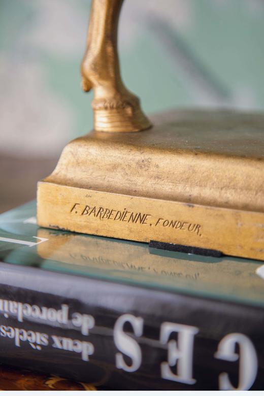 独角鹿西洋古董19世纪法国Barbedienne铸造工坊签名出品文艺复兴大师Andrea del Verrocchio创作青铜鎏金雕塑作品《Bartolomeo Colleoni 骑士塑像》 商品图6