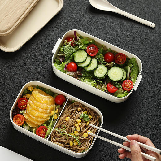 【超火木纹双层便当盒🔥】日式木纹双层便当盒 大容量午餐微波炉加热上班族 🔥大容量+微波炉加热，学生&上班族必备！ 商品图2