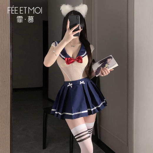 【情趣内衣】霏慕 网缚两穿K制服套装6922 商品图1