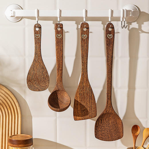 摩登主妇鸡翅木锅铲家用耐高温不粘锅专用炒勺厨具木质炒菜木铲子 商品图4