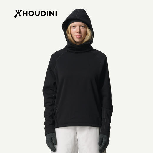 HOUDINI胡丁尼Boxer 魔术箱户外25秋冬新女套头运动连帽抓绒卫衣 830056 商品图0