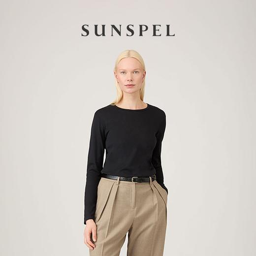 SUNSPEL女士秋冬Supima棉经典圆领长袖T恤打底T恤 Lightweight 商品图0