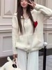【孤品捡漏】G170米白爱心连帽拉链针织开衫-喜出 商品缩略图2