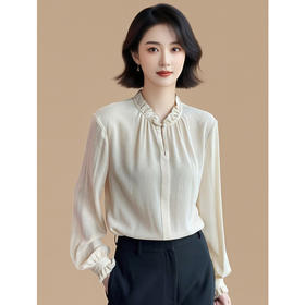 OPH W5215真丝衬衫纯色法式气质上衣时尚百搭