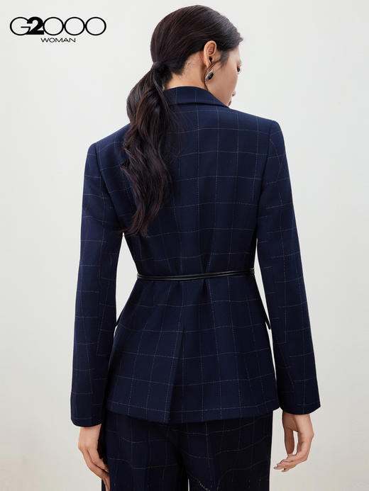 G2000【舒适弹性/商场新款】女装FW25商务通勤格纹西服56212233 商品图2