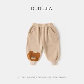 【孤品捡漏】G221卡其小熊颗粒加绒厚款秋冬裤-喜出