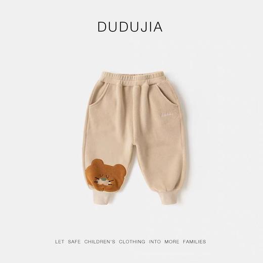 【孤品捡漏】G221卡其小熊颗粒加绒厚款秋冬裤-喜出 商品图0