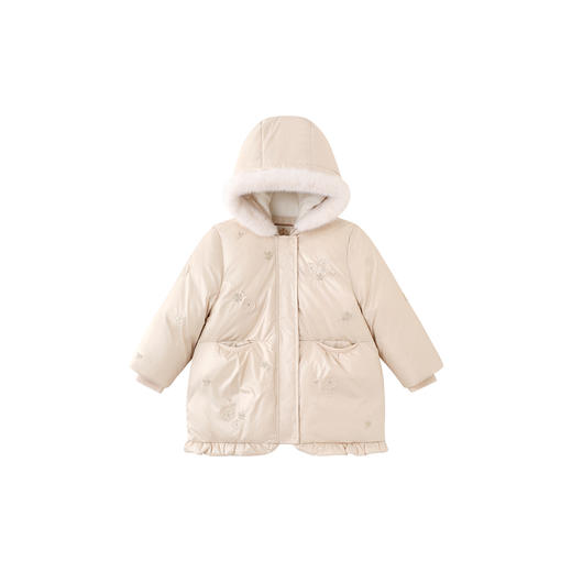 【高定系列】英氏儿童羽绒服冬季连帽抗菌外套女宝保暖防寒新款超韧绒 商品图4