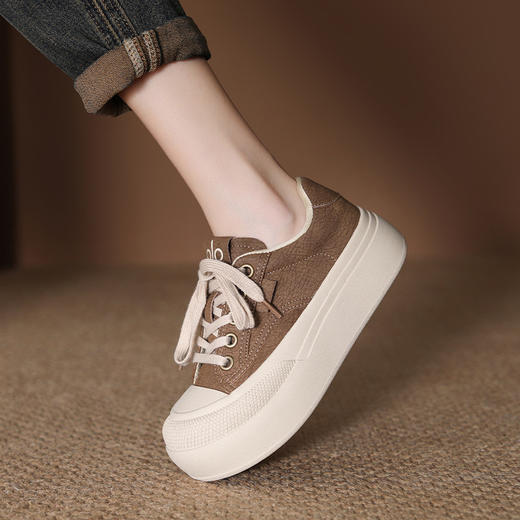 FR 85050透气圆头厚底休闲板鞋一脚蹬 商品图3