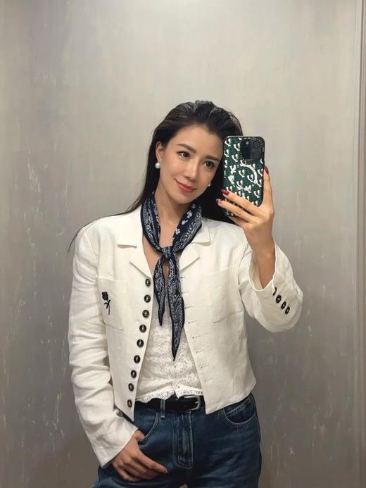 春秋刺绣小香风棉麻百搭短款西服外套 商品图12