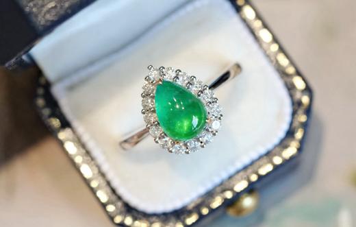 1.45ct素面祖母绿戒指 商品图0