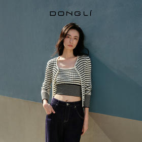 东黎 • 我不被驯化 新序条纹 山羊绒女士秋季打道开衫 5372