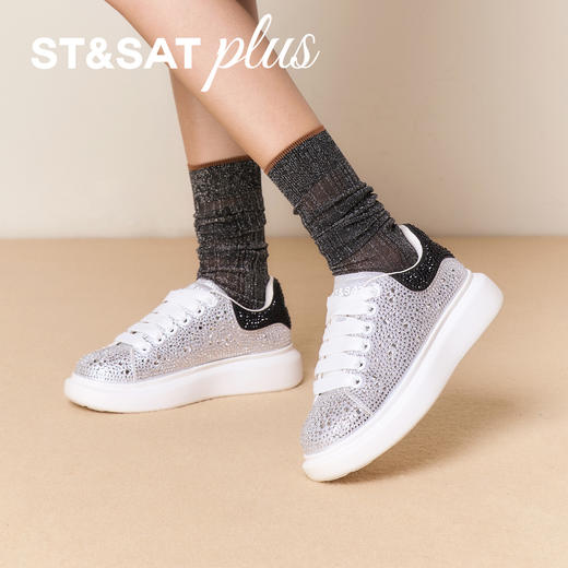 星期六精致满钻厚底小白鞋SSD3112058 商品图3