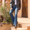 半身缘女裤 秋季怀旧洗水复古时尚喇叭牛仔裤253202M10120015 商品缩略图2