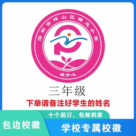 定制深圳市坪山区锦龙小学包边校徽定做礼服布标姓名贴缝制包邮51 商品图3