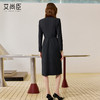 艾尚臣深灰色气质连衣裙女高级感早秋收腰职业套裙气质女神范正装 商品缩略图5