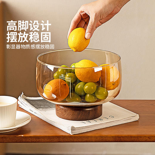 摩登主妇玻璃水果盘客厅茶几家用高端精致高颜值高脚干果盘零食盘 商品图2