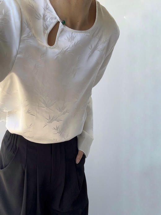 丝所｜24W035 新中式真丝提花上衣［ 白A ] 商品图10