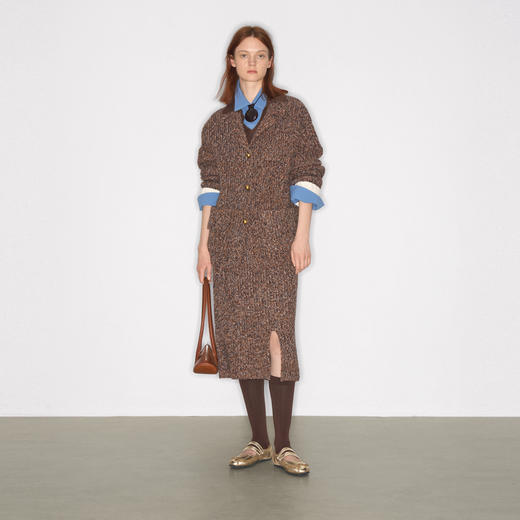 lost in echo2025早秋新款舒适保暖宽松阔版翻领高级羊毛针织外套 商品图0