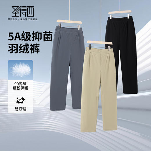 【抗静电&防泼水】圣得西男士5A级抑菌羽绒裤2025秋新款直筒长裤 商品图3