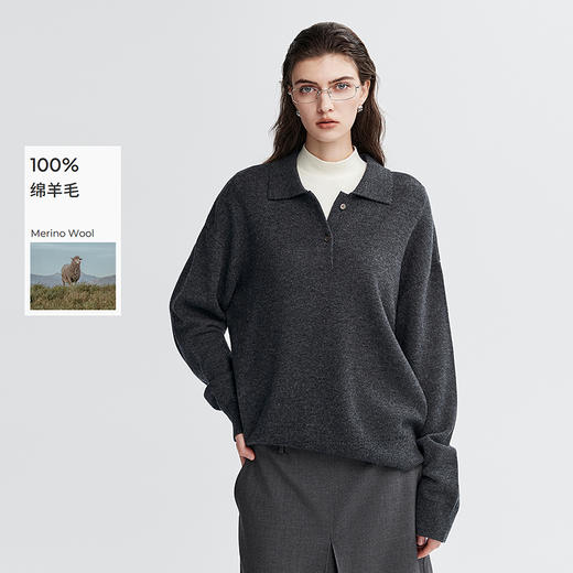棉仓366605053-全羊毛POLO针织衫 商品图0