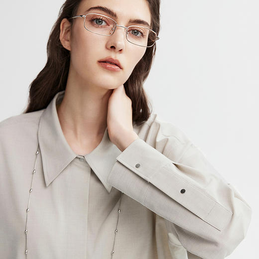 棉仓366604006-暗门襟含羊毛长袖衬衫 商品图3