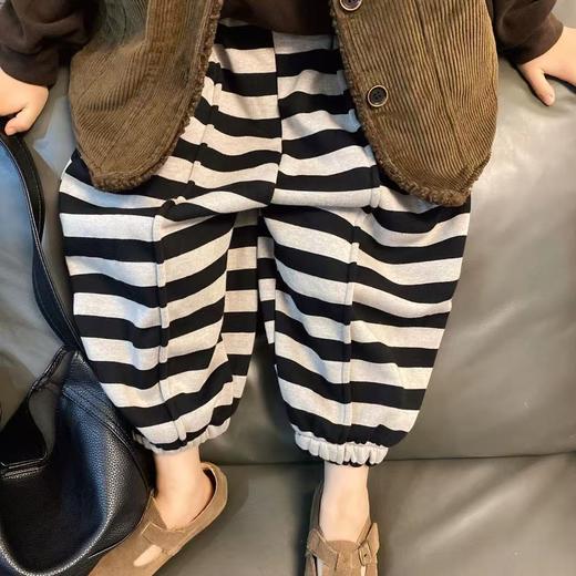 【孤品捡漏】G168童装横条加绒休闲裤-喜出 商品图1