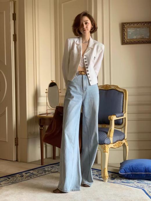 春秋刺绣小香风棉麻百搭短款西服外套 商品图4