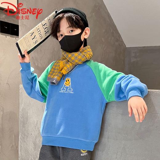 迪士尼男童加绒卫衣秋冬款2022新款冬季儿童上衣加厚保暖冬装衣服 商品图5
