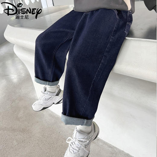 迪士尼男童牛仔裤春秋2023新款秋季儿童裤子秋装男大童长裤休闲裤 商品图5