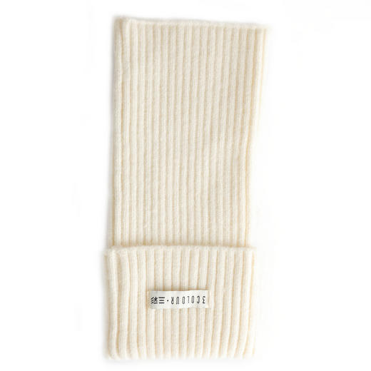 三彩2025新款秋冬罗纹针织袜套简约纯色坑条保暖小腿袜jk女腿套 商品图4