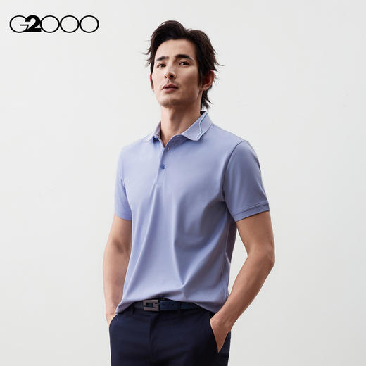 G2000男装FW25商场新款【丝光棉】舒适亲肤棉质针织短袖POLO 56143012 商品图0