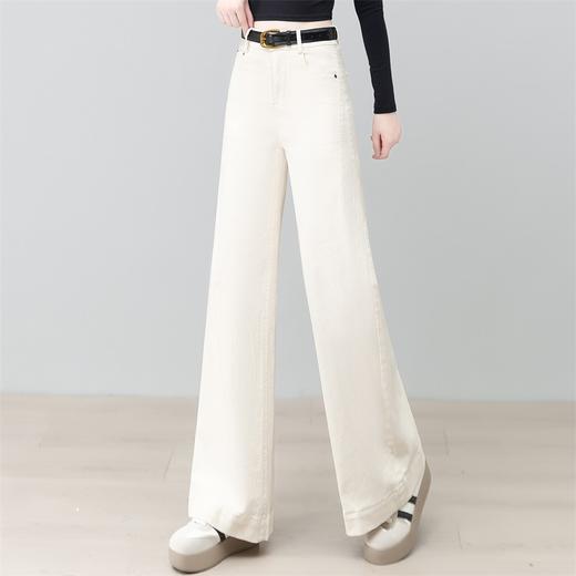 YM MSN25186气质显瘦阔牛仔裤时尚宽松高腰筒裤 商品图2