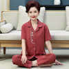 中老年女士妈妈纯棉睡衣，短袖长裤老人家居服套装LJX-544 商品缩略图2
