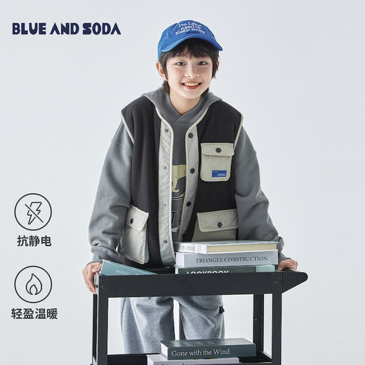 蓝汽水摇粒绒马甲888B258013JX 商品图0